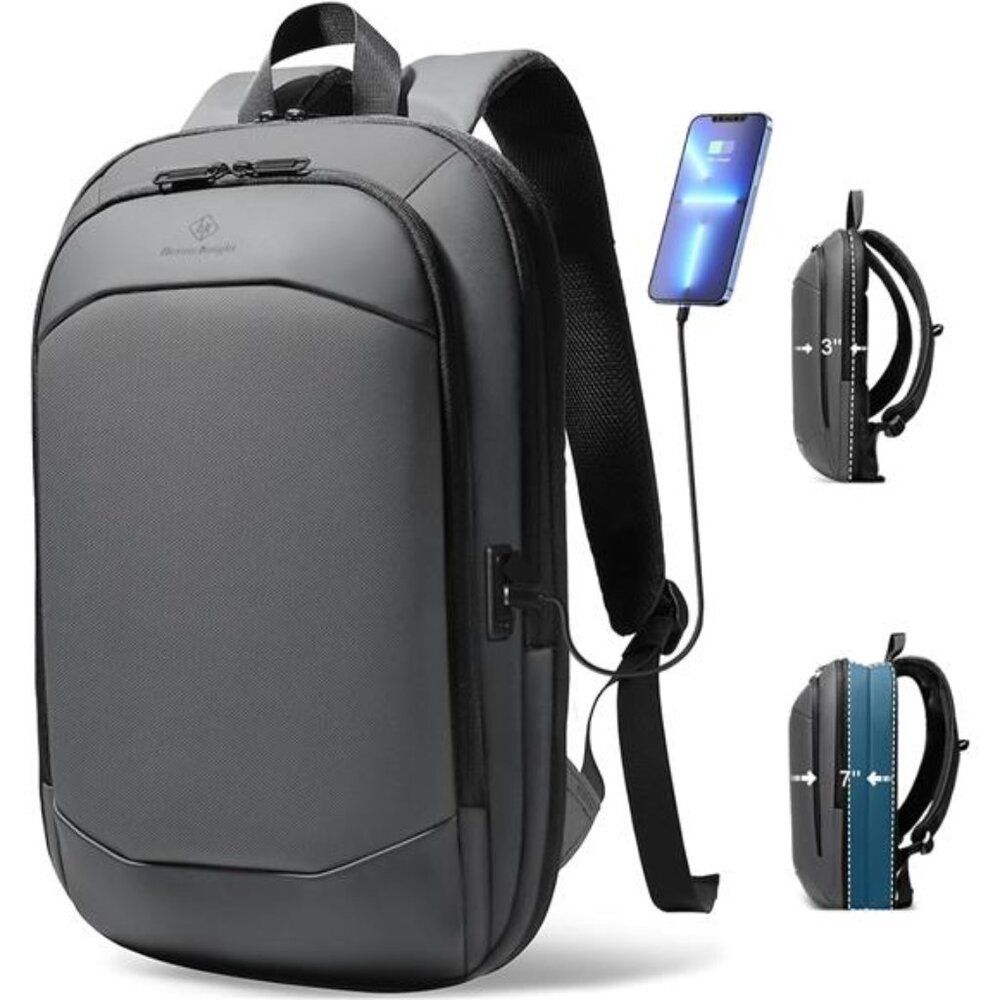hk Business Backpack for Men 17 Inch Dark Grey - Picture 1 of 7